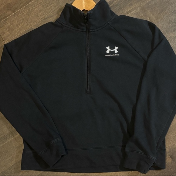Under Armour Rival Fleece 1/2 Zip Black Women’s Size Large - Picture 6 of 7